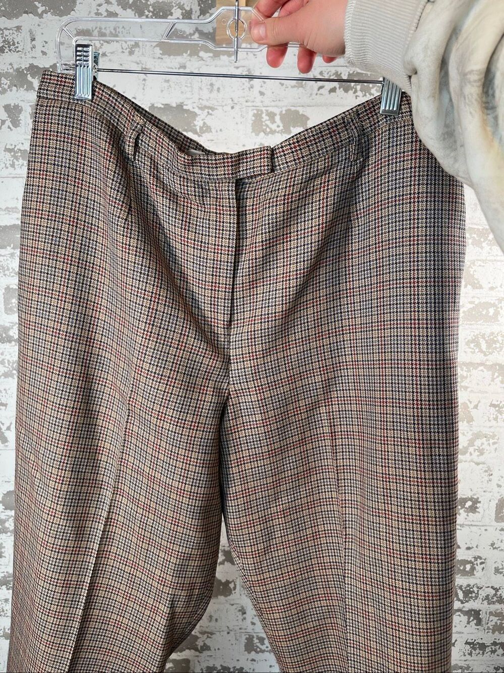 Pendleton | women plaid multicolored striped pants 100% wool straight leg